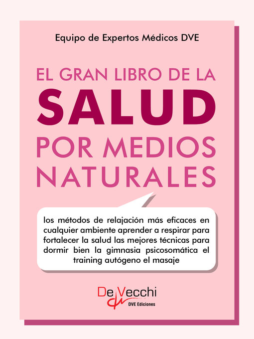 Title details for El gran libro de la salud por medios naturales by Equipo de Expertos Médicos DVE - Available